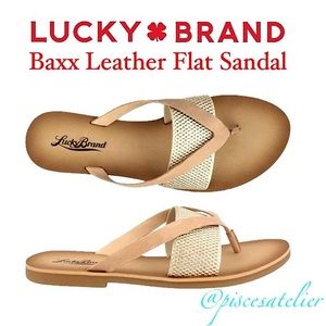 Lucky Brand Baxx Leather Flat Sandal (Style: LKBAXX), Women’s Size 5.5